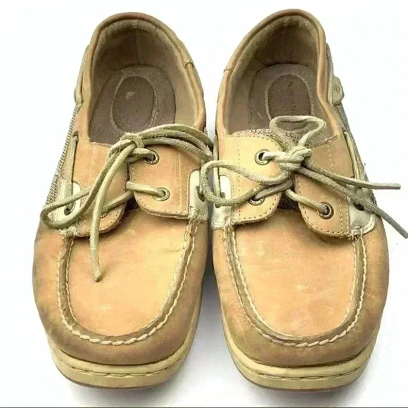 Sperry topsider Flats 10 tan leather boat shoes - Picture 3 of 12